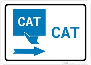 CAT Right Arrow with Icon Landscape v2 - Wall Sign