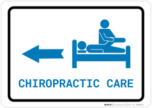 Chiropractic Care Left Arrow with Icon Landscape v2 - Wall Sign
