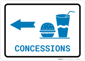 Concessions Left Arrow with Icon Landscape v2 - Wall Sign