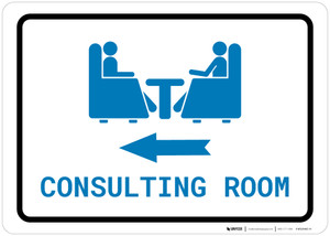 Consulting Room Left Arrow with Icon Landscape v2 - Wall Sign