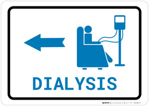 Dialysis Left Arrow with Icon Landscape v2 - Wall Sign