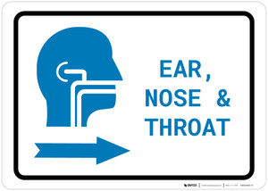 Ears, Nose, and Throat (ENT) Right Arrow with Icon Landscape v2 - Wall Sign