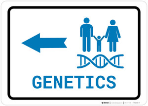 Genetics Left Arrow with Icon Landscape v2 - Wall Sign