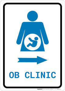 OB Clinic Right Arrow with Icon Portrait v2 - Wall Sign