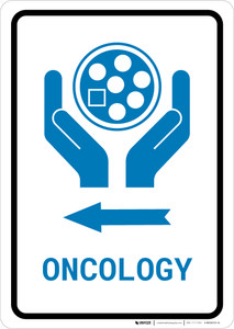 Oncology Left Arrow with Icon Portrait v2 - Wall Sign