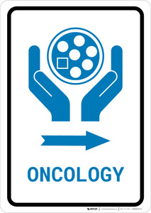 Oncology Right Arrow with Icon Portrait v2 - Wall Sign