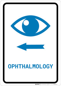 Ophthalmology Left Arrow with Icon Portrait v2 - Wall Sign