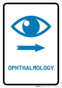 Ophthalmology Right Arrow with Icon Portrait v2 - Wall Sign