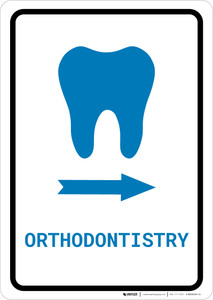 Orthodontistry Right Arrow with Icon Portrait v2 - Wall Sign