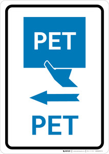 PET Left Arrow with Icon Portrait v2 - Wall Sign