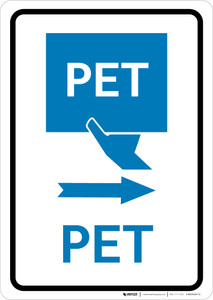 PET Right Arrow with Icon Portrait v2 - Wall Sign