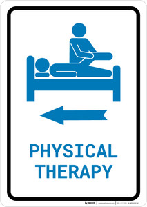 Physical Therapy Left Arrow with Icon Portrait v2 - Wall Sign