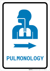 Pulmonology Right Arrow with Icon Portrait v2 - Wall Sign