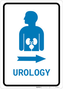 Urology Right Arrow with Icon Portrait v2 - Wall Sign
