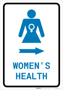 Women's Health Right Arrow with Icon Portrait v2 - Wall Sign