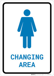 Womens Changing Area with Icon Portrait - Wall Sign