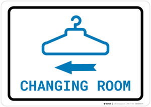 Changing Room Left Arrow with Icon Landscape v2 - Wall Sign