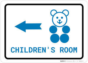 Children's Room Left Arrow with Icon Landscape v2 - Wall Sign