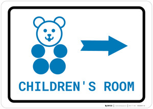 Children's Room Right Arrow with Icon Landscape v2 - Wall Sign
