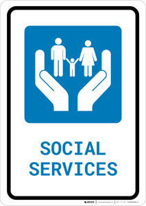 Social Services with Icon Portrait v2 - Wall Sign