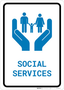 Social Services with Icon Portrait - Wall Sign