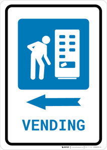 Vending Machine Left Arrow with Icon Portrait v2 - Wall Sign