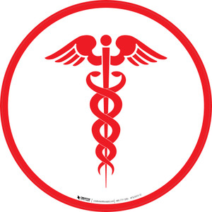 Caduceus White - Floor Sign