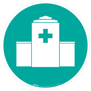 Hospital Building Colored - Floor Sign