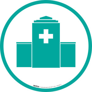 Hospital Building White - Floor Sign