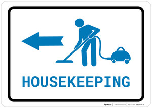 Housekeeping Left Arrow with Icon Landscape v2 - Wall Sign