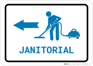 Janitorial Left Arrow with Icon Landscape v2 - Wall Sign