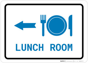 Lunch Room Left Arrow with Icon Landscape v2 - Wall Sign