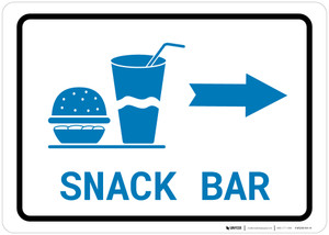 Snack Bar Right Arrow with Icon Landscape v2 - Wall Sign