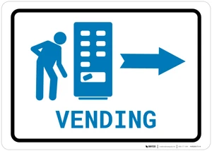 Vending Machine Right Arrow with Icon Landscape v2 - Wall Sign