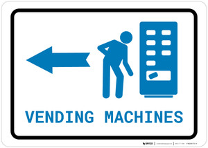 Vending Machines Left Arrow with Icon Landscape v2 - Wall Sign