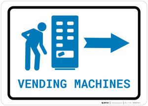 Vending Machines Right Arrow with Icon Landscape v2 - Wall Sign