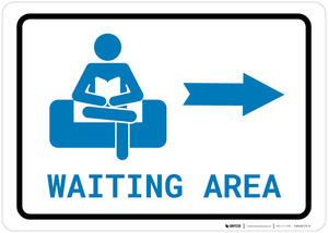Waiting Area Right Arrow with Icon Landscape v2 - Wall Sign