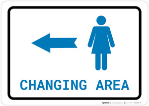 Womens Changing Area Left Arrow with Icon Landscape v2 - Wall Sign