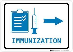 Immunization Right Arrow with Icon Landscape v2 - Wall Sign