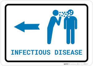Infectious Disease Left Arrow with Icon Landscape v2 - Wall Sign