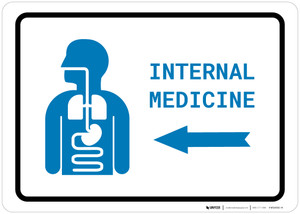 Internal Medicine Left Arrow with Icon Landscape v2 - Wall Sign