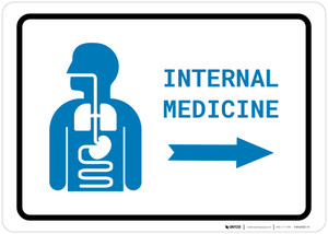Internal Medicine Right Arrow with Icon Landscape v2 - Wall Sign