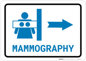 Mammography Right Arrow with Icon Landscape v2 - Wall Sign
