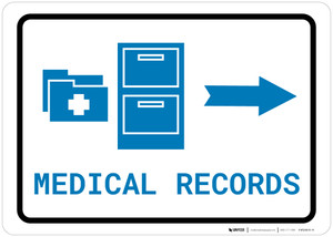 Medical Records Right Arrow with Icon Landscape v2 - Wall Sign