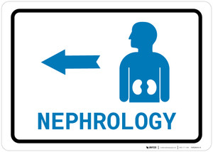 Nephrology Left Arrow with Icon Landscape v2 - Wall Sign