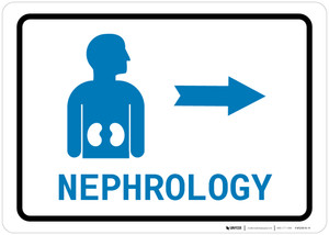 Nephrology Right Arrow with Icon Landscape v2 - Wall Sign