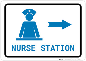 Nurse Station Right Arrow with Icon Landscape v2 - Wall Sign