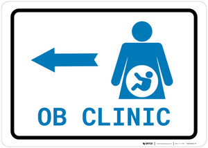 OB Clinic Left Arrow with Icon Landscape v2 - Wall Sign