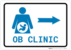 OB Clinic Right Arrow with Icon Landscape v2 - Wall Sign