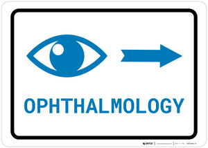 Ophthalmology Right Arrow with Icon Landscape v2 - Wall Sign